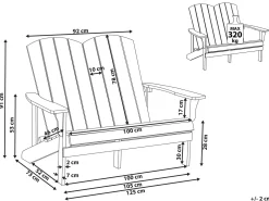 Havebænk ADIRONDACK 125 cm Himmelblå