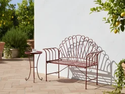 Havebænk CAVINIA 125 cm Metal Bordeaux