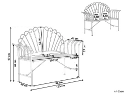 Havebænk CAVINIA 125 cm Metal Himmelblå