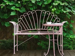 Havebænk CAVINIA 125 cm Metal Lyserød
