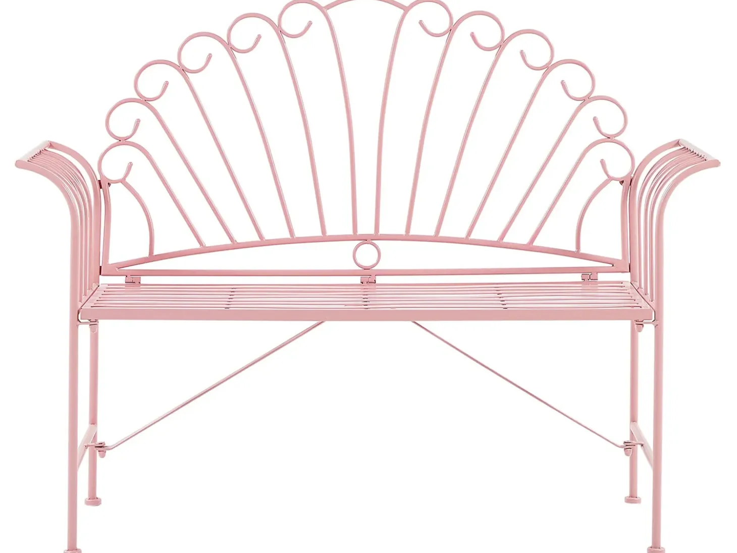 Havebænk CAVINIA 125 cm Metal Lyserød