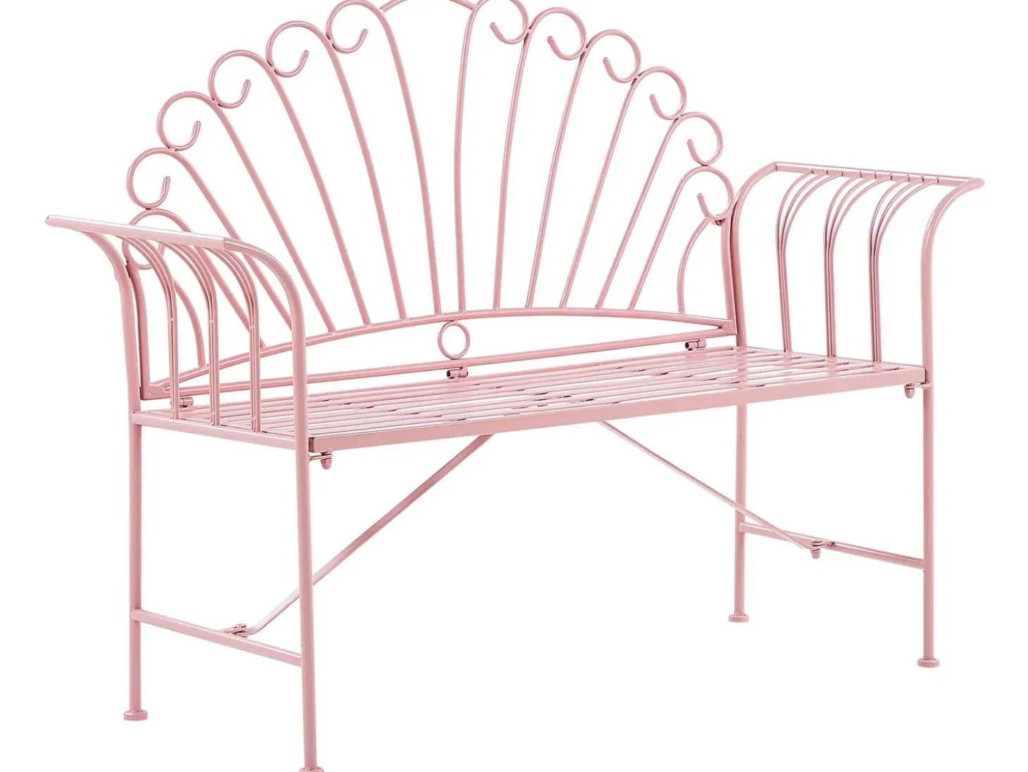 Havebænk CAVINIA 125 cm Metal Lyserød
