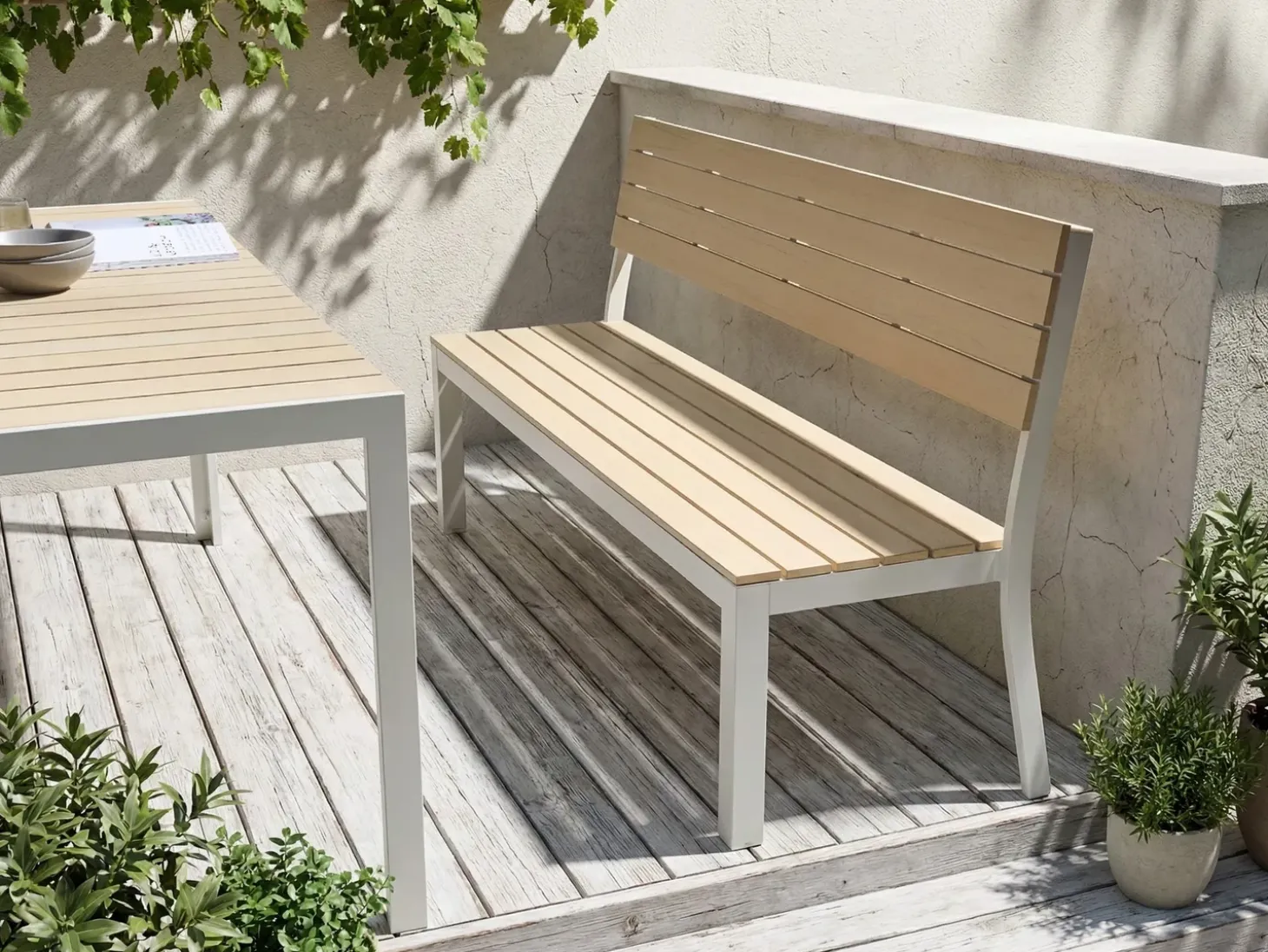 Havebænk COMO 174 cm Beige