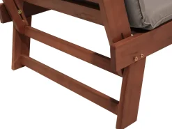 Havebænk med hynde PORTICI 210 cm Eukalyptustræ Mørkebrun/taupe