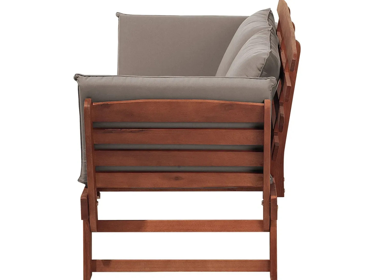 Havebænk med hynde PORTICI 210 cm Eukalyptustræ Mørkebrun/taupe