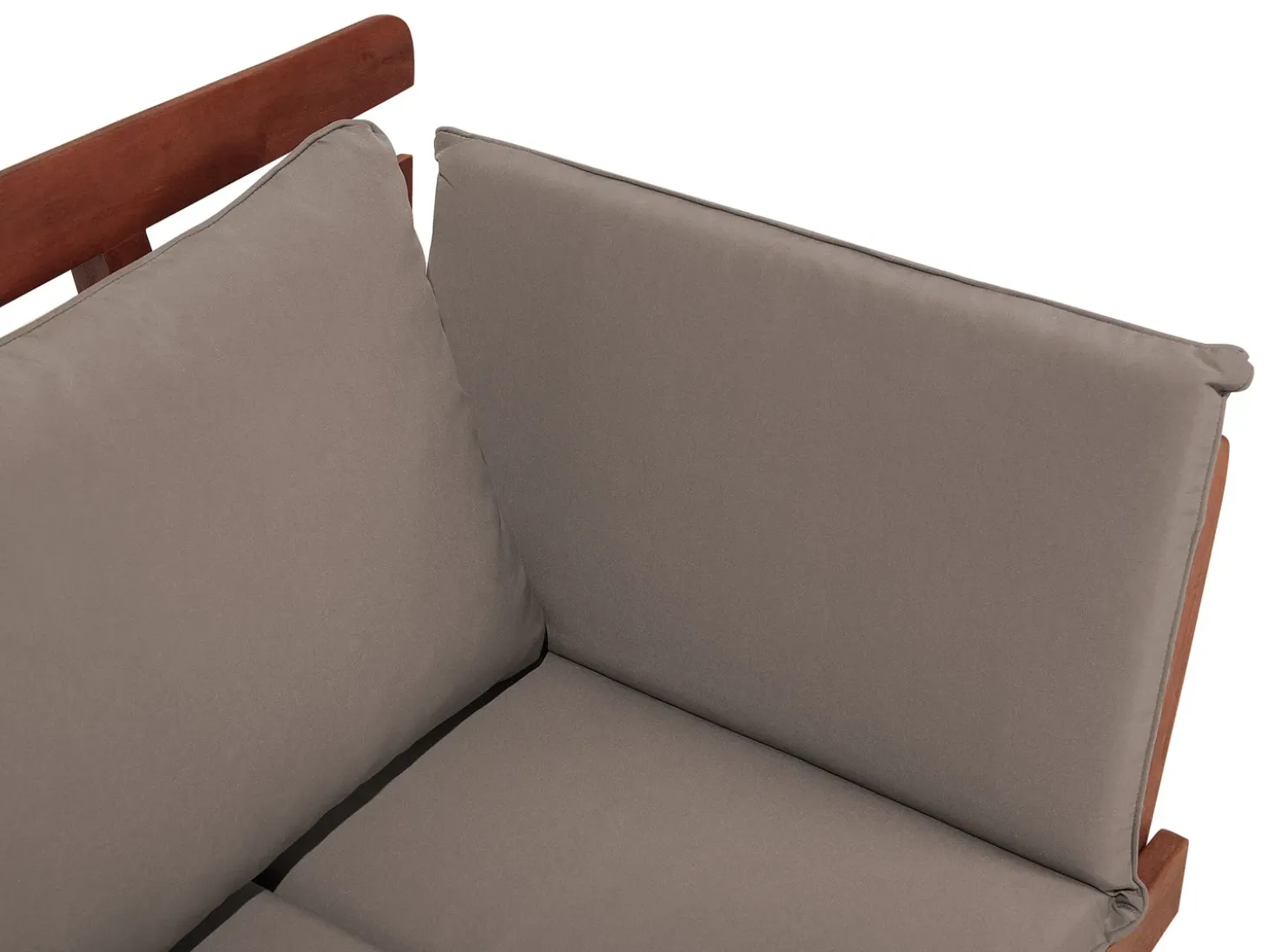 Havebænk med hynde PORTICI 210 cm Eukalyptustræ Mørkebrun/taupe