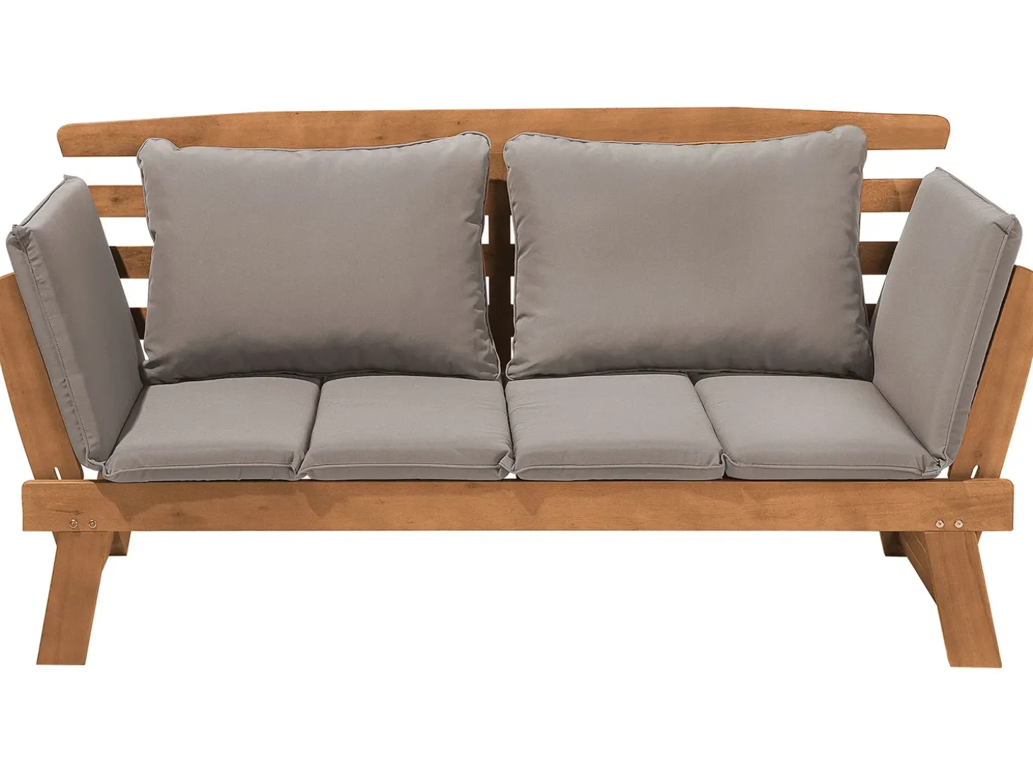 Havebænk med hynde PORTICI 210 cm Eukalyptustræ Lysebrun/taupe