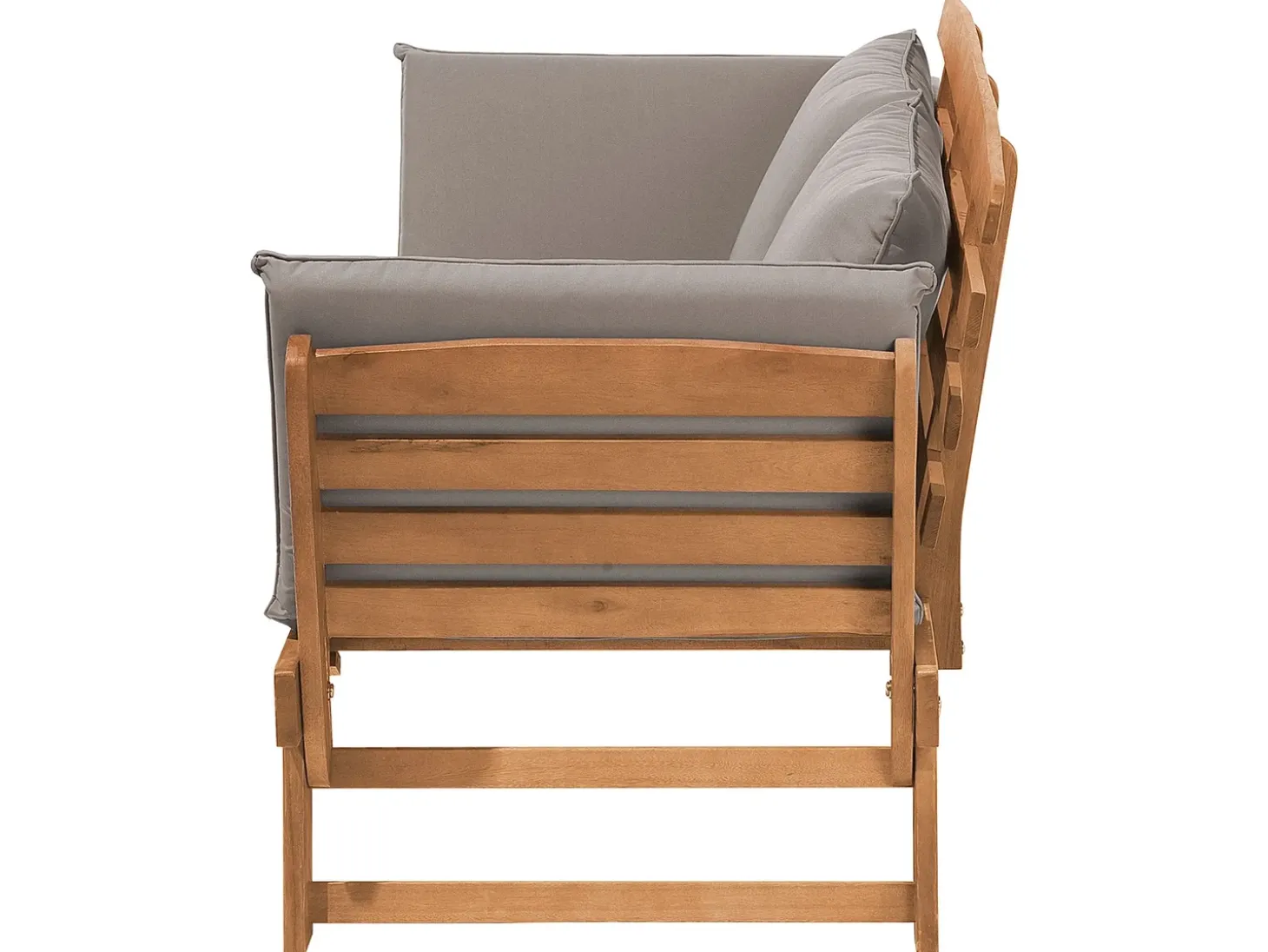Havebænk med hynde PORTICI 210 cm Eukalyptustræ Lysebrun/taupe