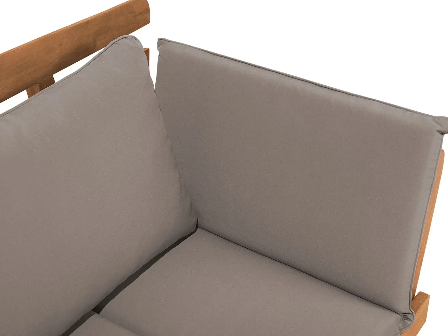 Havebænk med hynde PORTICI 210 cm Eukalyptustræ Lysebrun/taupe