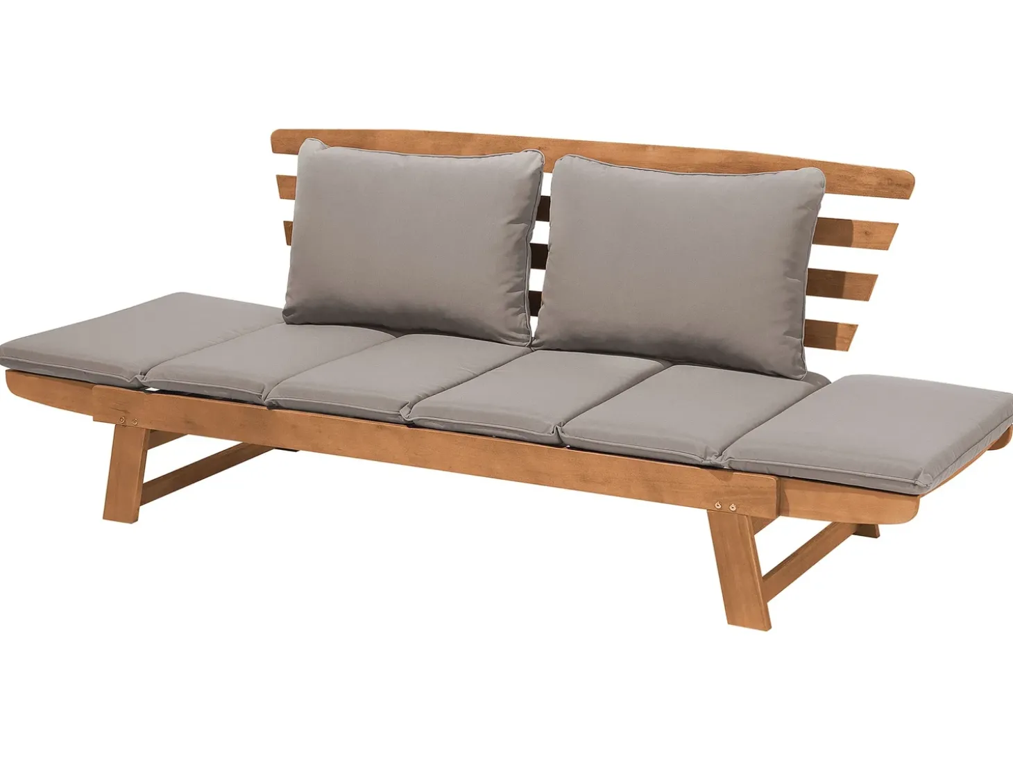 Havebænk med hynde PORTICI 210 cm Eukalyptustræ Lysebrun/taupe