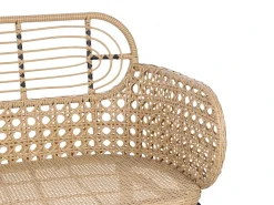 Havebænk med hynde PRATELLO 122 cm PE-rattan Naturlig