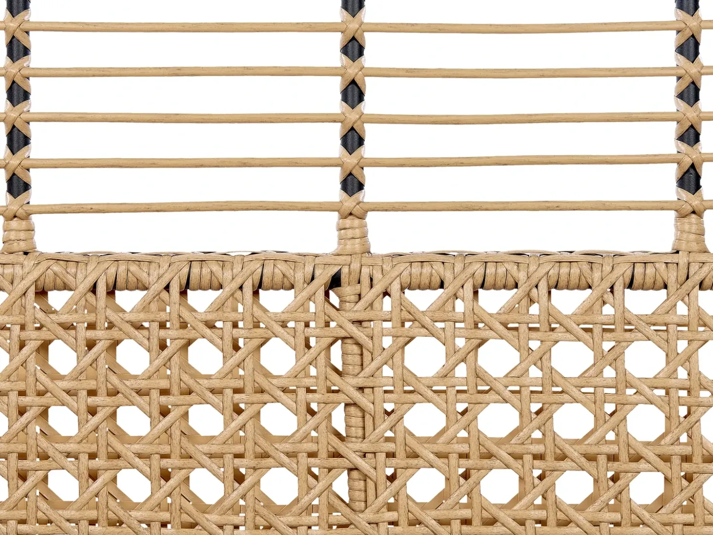 Havebænk med hynde PRATELLO 122 cm PE-rattan Naturlig
