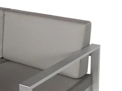 Havebænk med hynde SALERNO 142 cm Metal Mørkegrå
