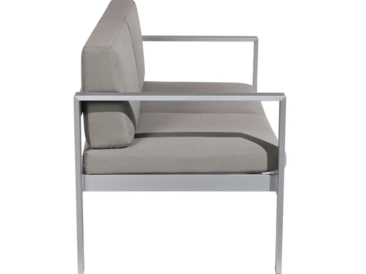 Havebænk med hynde SALERNO 142 cm Metal Mørkegrå