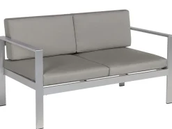 Havebænk med hynde SALERNO 142 cm Metal Mørkegrå
