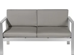 Havebænk med hynde SALERNO 142 cm Metal Mørkegrå