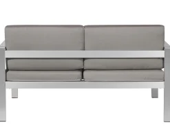 Havebænk med hynde SALERNO 142 cm Metal Mørkegrå