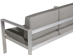 Havebænk med hynde SALERNO 142 cm Metal Mørkegrå