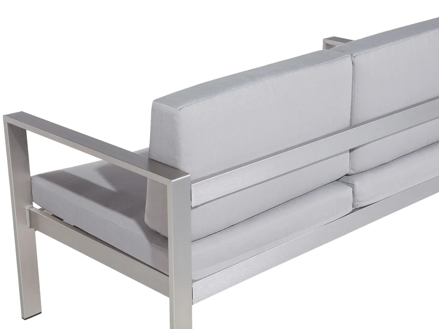 Havebænk med hynde SALERNO 142 cm Metal Lysegrå