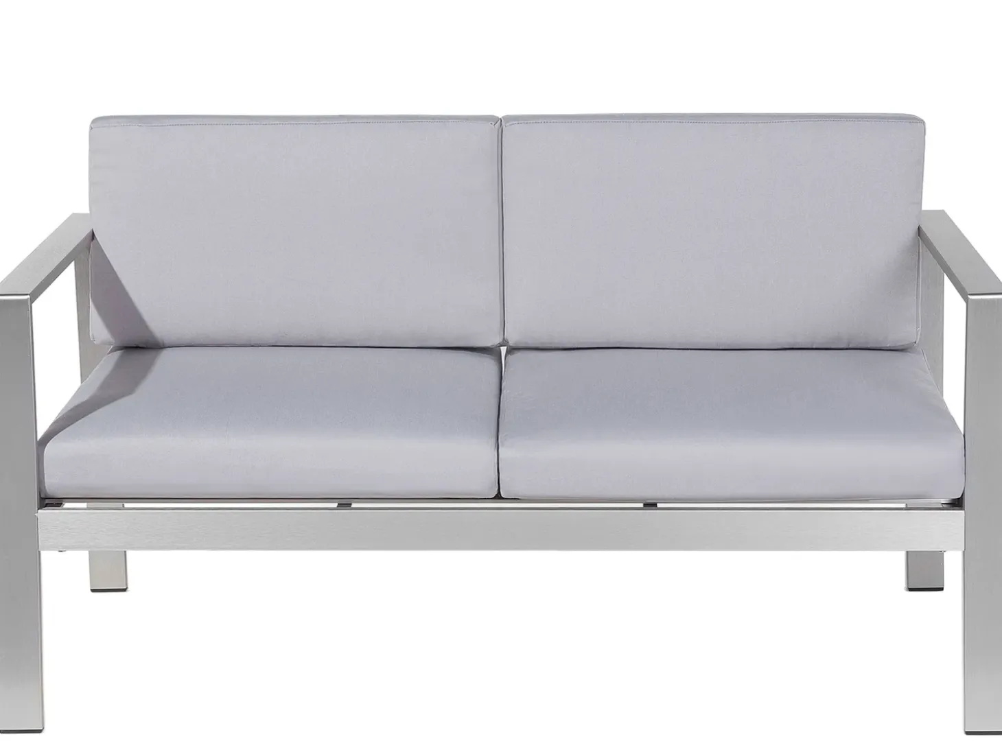 Havebænk med hynde SALERNO 142 cm Metal Lysegrå