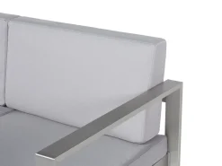 Havebænk med hynde SALERNO 142 cm Metal Lysegrå