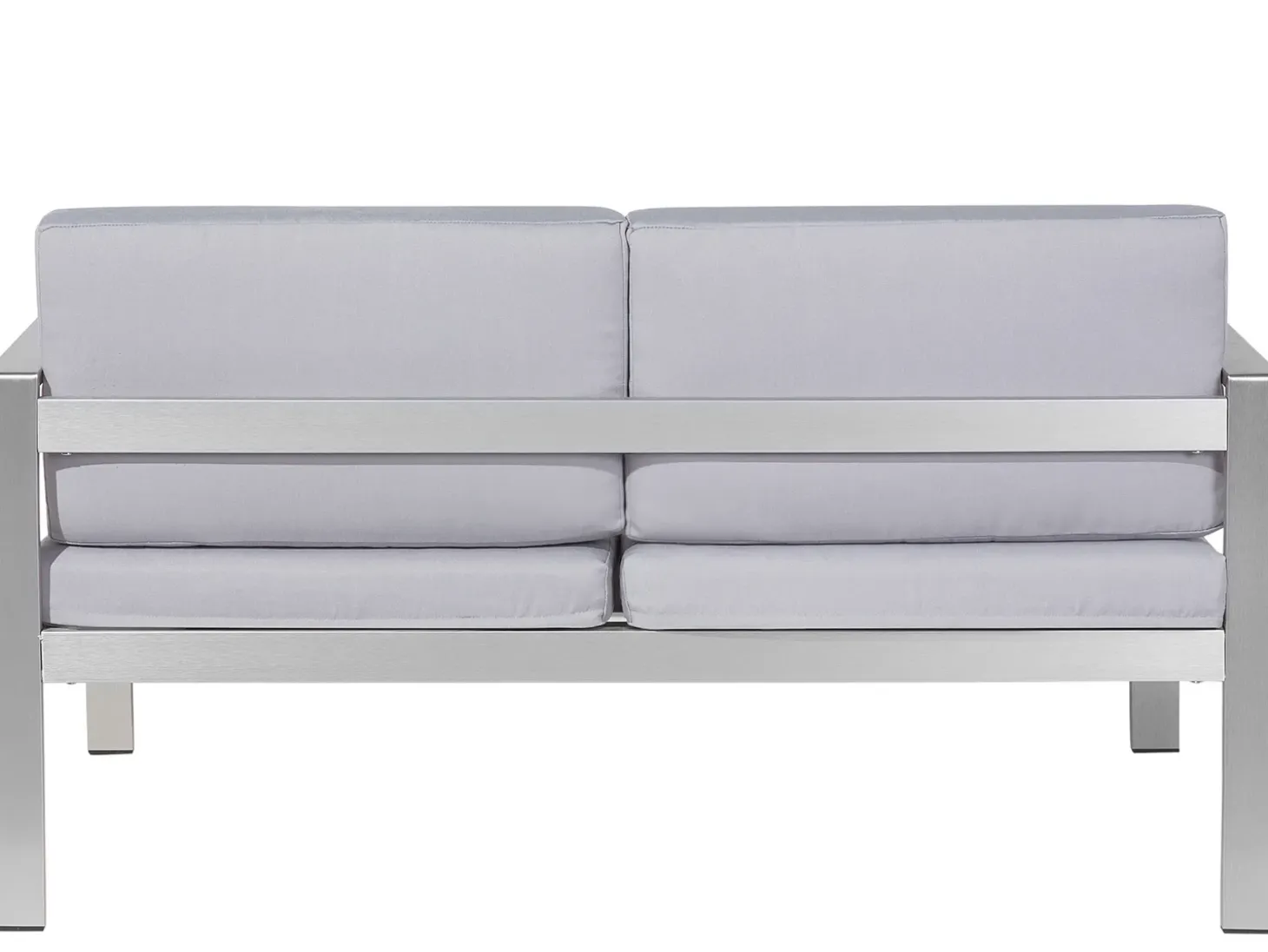 Havebænk med hynde SALERNO 142 cm Metal Lysegrå