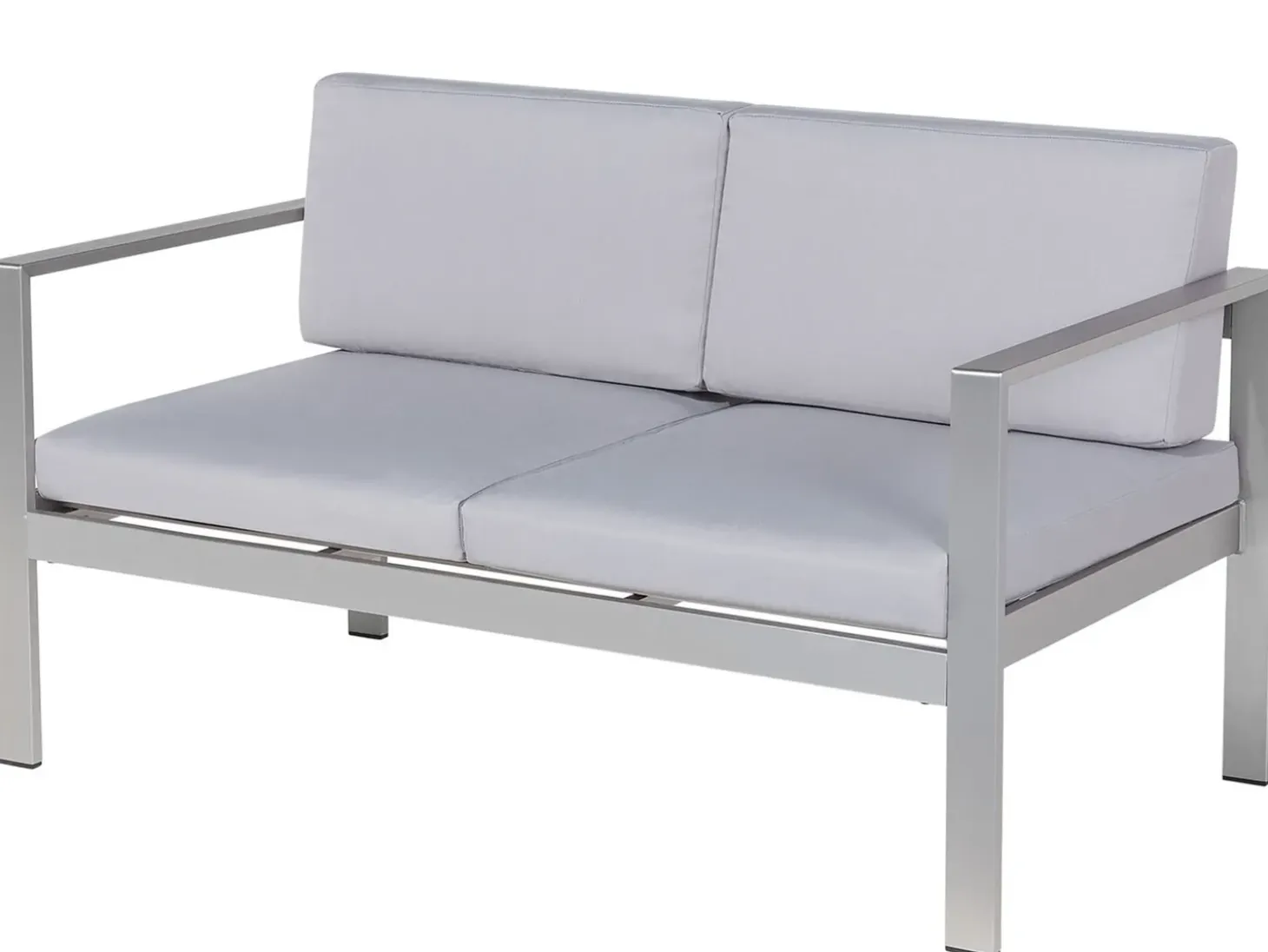 Havebænk med hynde SALERNO 142 cm Metal Lysegrå
