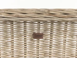 Havebænk med hynde SUSUA 150 cm med fodskammel Rattan Naturlig