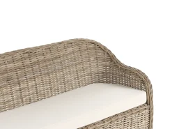 Havebænk med hynde SUSUA 141 cm med fodskammel Rattan Naturlig