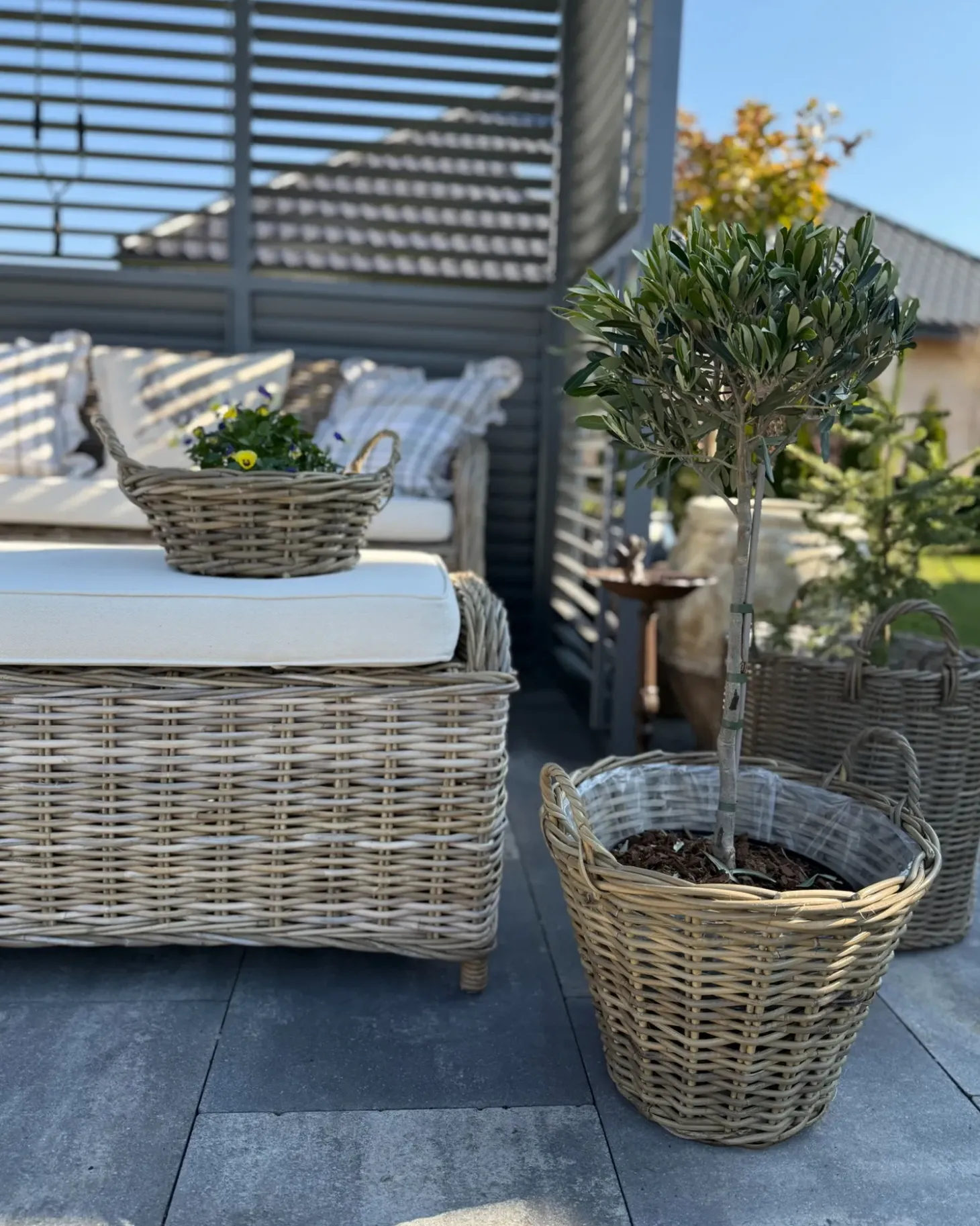 Havebænk med hynde SUSUA 141 cm Rattan Naturlig
