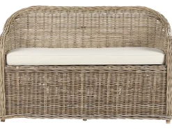 Havebænk med hynde SUSUA 141 cm Rattan Naturlig