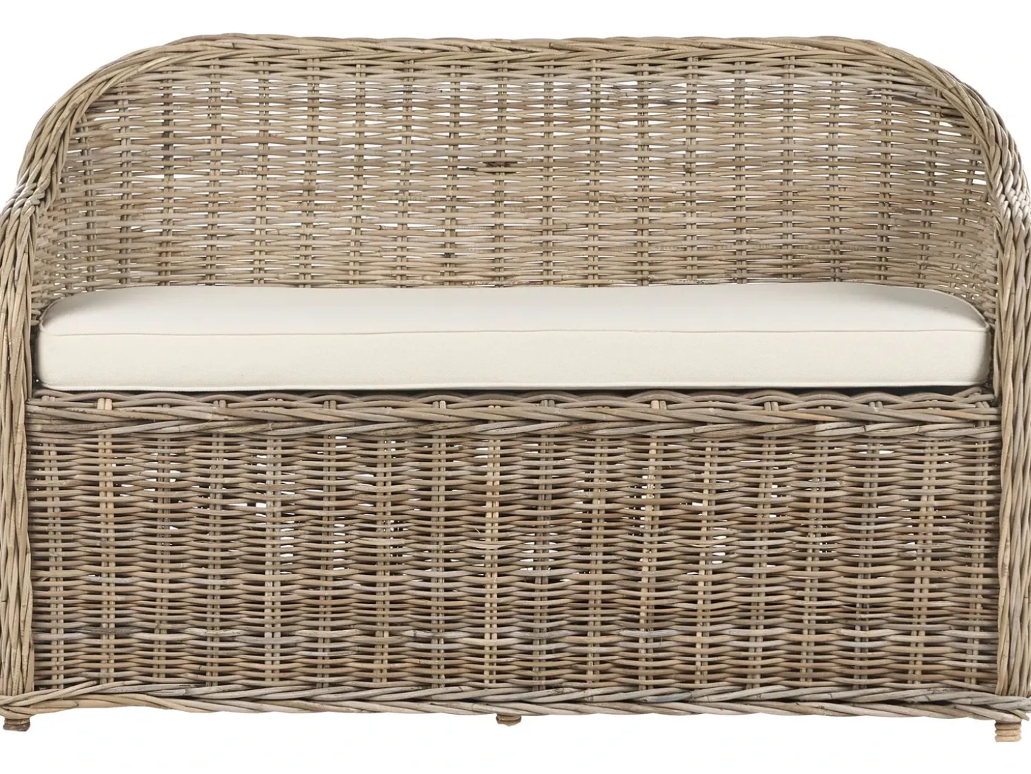 Havebænk med hynde SUSUA 141 cm Rattan Naturlig