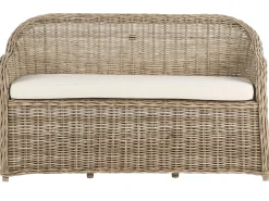 Havebænk med hynde SUSUA 150 cm Rattan Naturlig