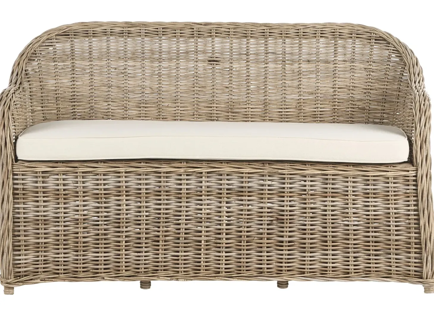 Havebænk med hynde SUSUA 150 cm Rattan Naturlig
