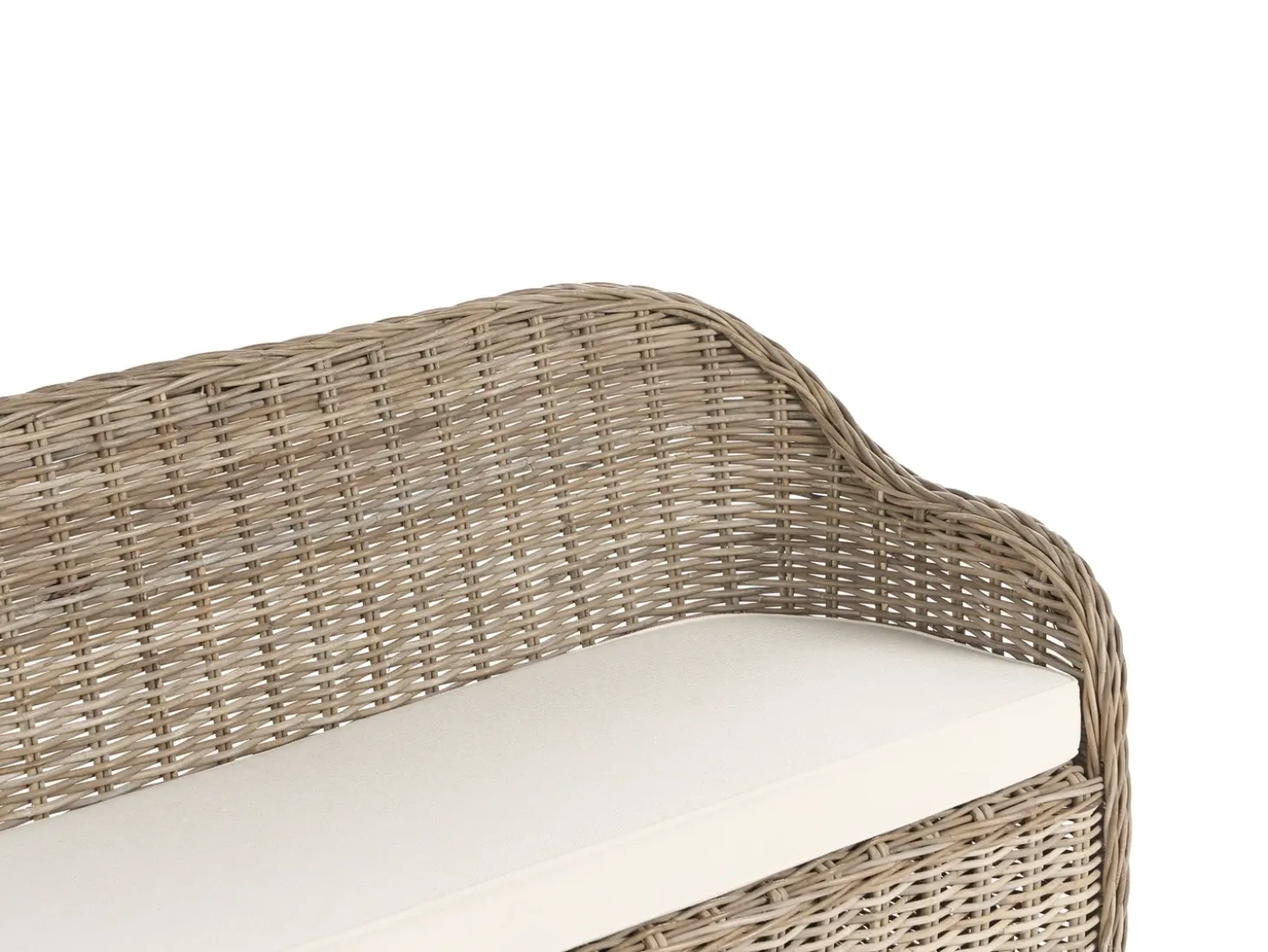 Havebænk med hynde SUSUA 189 cm Rattan Naturlig