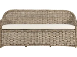 Havebænk med hynde SUSUA 189 cm Rattan Naturlig