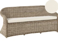 Havebænk med hynde SUSUA 189 cm Rattan Naturlig