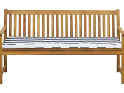 Havebænk med hynde VIVARA 160 cm Certificeret akacietræ Navy Blå
