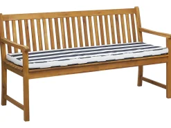 Havebænk med hynde VIVARA 160 cm Certificeret akacietræ Navy Blå