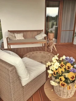 Havebænk med hynde VIVARA 160 cm Certificeret akacietræ Beige