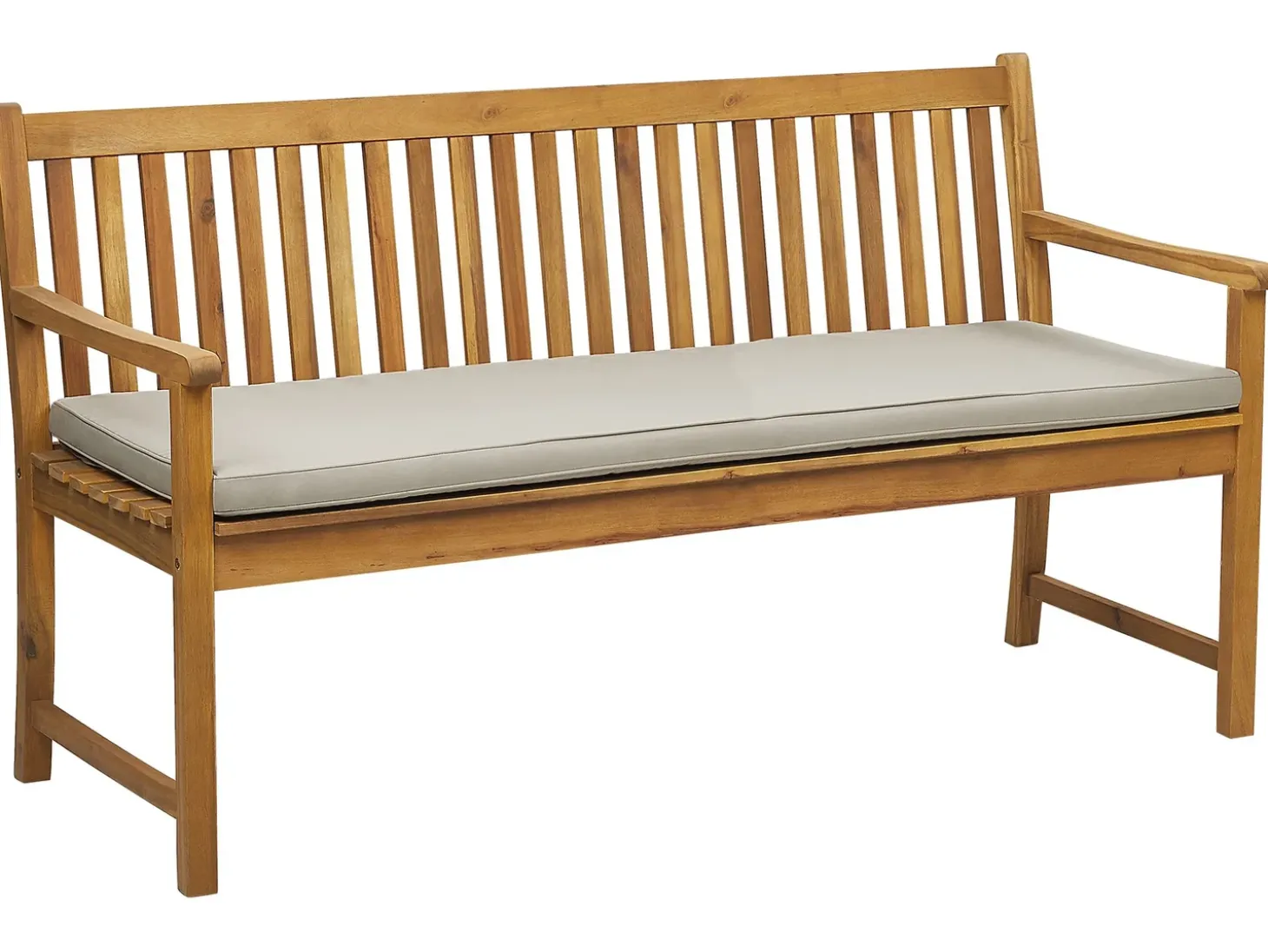 Havebænk med hynde VIVARA 160 cm Certificeret akacietræ Beige