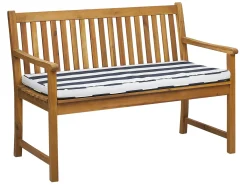 Havebænk med hynde VIVARA 120 cm Certificeret akacietræ Navy Blå