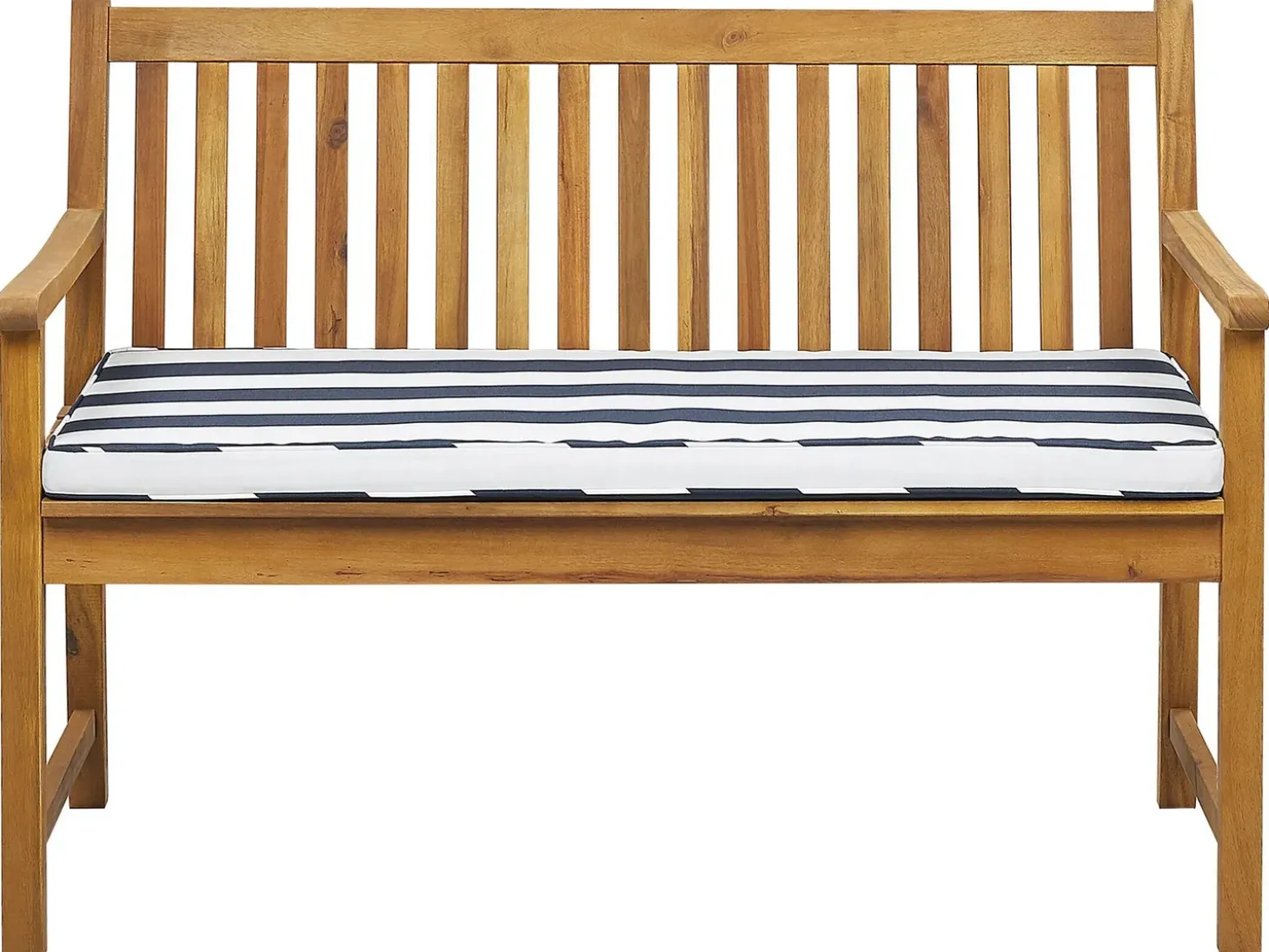 Havebænk med hynde VIVARA 120 cm Certificeret akacietræ Navy Blå