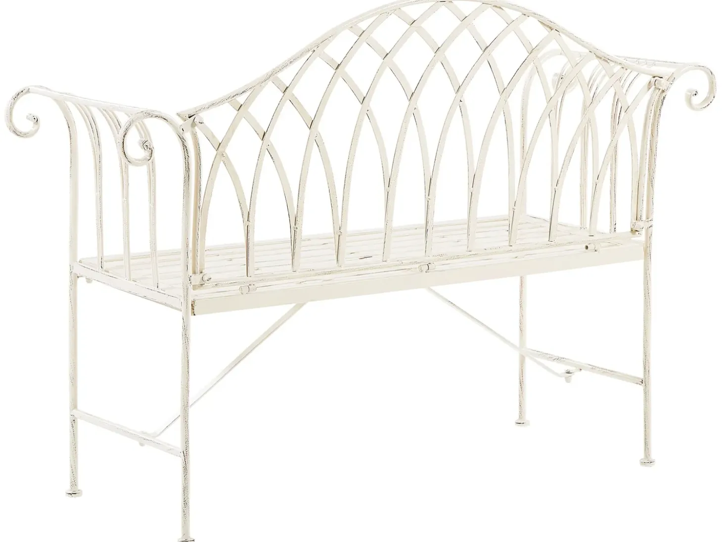Havebænk MILAZZO 130 cm Metal Hvid
