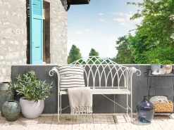 Havebænk MILAZZO 130 cm Metal Hvid