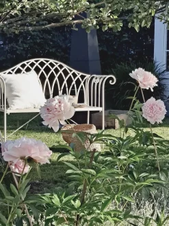 Havebænk MILAZZO 130 cm Metal Hvid