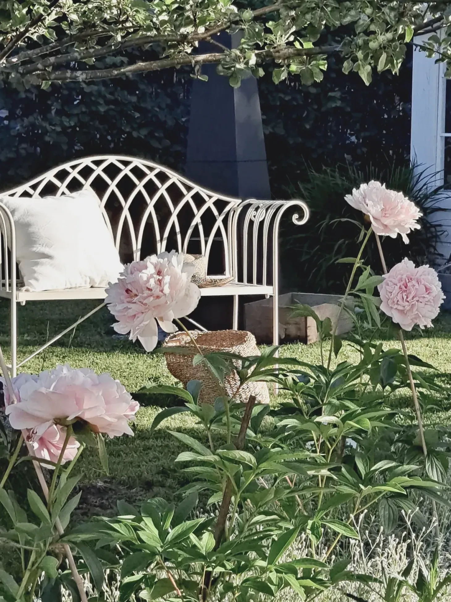 Havebænk MILAZZO 130 cm Metal Hvid