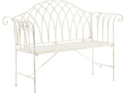 Havebænk MILAZZO 130 cm Metal Hvid