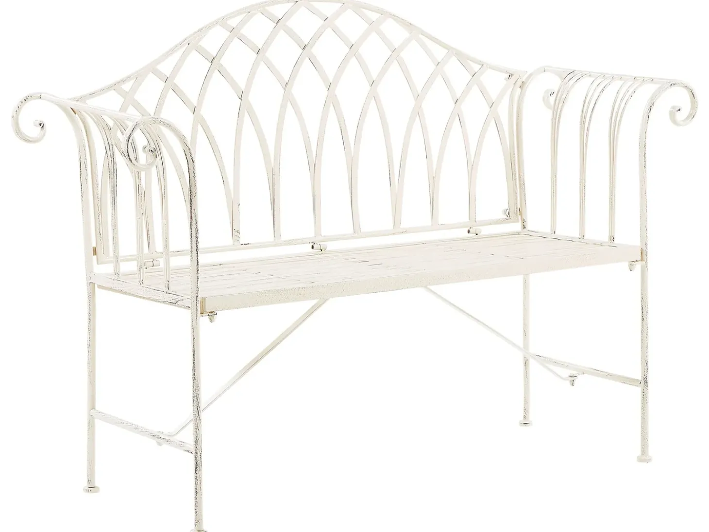 Havebænk MILAZZO 130 cm Metal Hvid