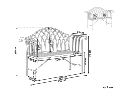 Havebænk MILAZZO 130 cm Metal Lysegrøn